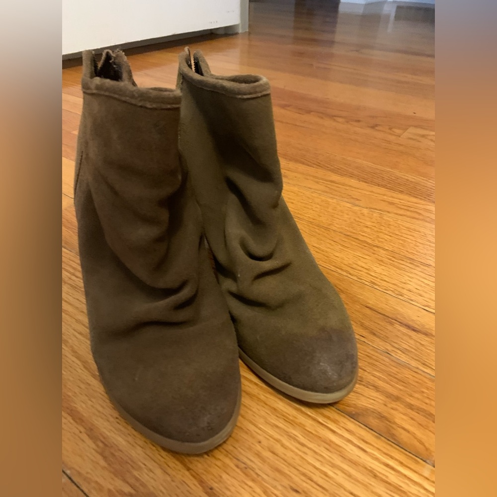 NAUGHTY MONKEY Serena Brown Ankle Booties with 3 in. heel *Good Condition*